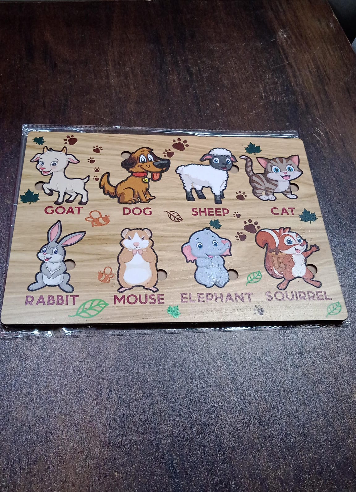 Wooden Animal Puzzle Learning Educational Board (1 Set / 28×20 Cm) Wooden Animal Puzzle Learning Educational Board (1 Set / 28×20 Cm)